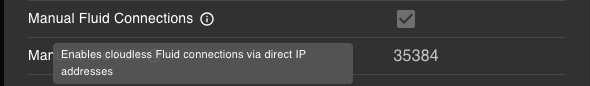 Description tooltip for the Manual Fluid Connections setting
